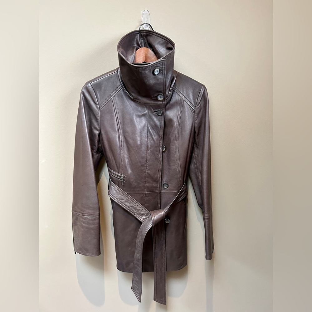 Cole Haan Brown Lambskin Jacket (Size 4)
